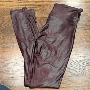 Spanx - Burgundy Faux Leather Leggings - M